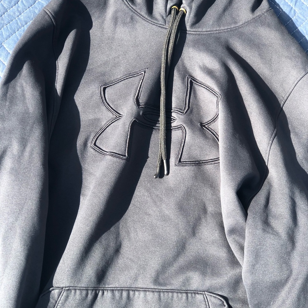 Under Armour Black Hooded Sweatshirt with Raised Logo